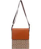 EVERY FASHION Structured Crossbody Messenger Bag with Monogram Pattern FT-1017