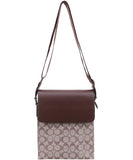 EVERY FASHION Structured Crossbody Messenger Bag with Monogram Pattern FT-1017