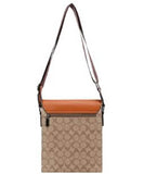 EVERY FASHION Structured Crossbody Messenger Bag with Monogram Pattern FT-1017