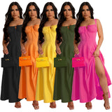 MALYBGG Cami Strap Maxi Dress with Slit 7369LY