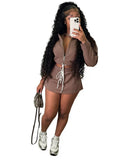 MB FASHION Zip-Up Cropped Hoodie & Drawstring Mini Skirt Two-Piece Set 6027