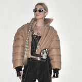 MB FASHION Cropped High-Collar Puffer Jacket 407