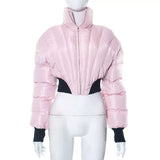 MB FASHION Cropped High-Collar Puffer Jacket 407