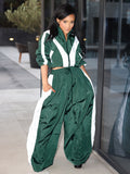 MB FASHION Wide Leg Tracksuit Set - Zip-Up Jacket & Athletic Lounge Pants 4071