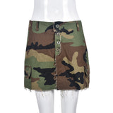 MB FASHION Distressed High-Waist Camo Camouflage Mini Skirt 9190LY