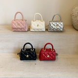 Every Fashion Mini Quilted Top Handle Bag with Chain Strap