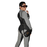 MB FASHION Two-Piece Zip-Up Denim Jacket and High-Waist Jeans Set 8196