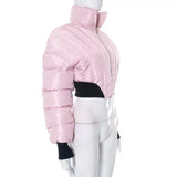 MB FASHION Cropped High-Collar Puffer Jacket 407