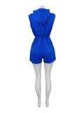 MB FASHION Hooded Zip-Up Sleeveless Romper 5027