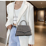 Every Fashion Rhinestone Studded Top Handle Bag