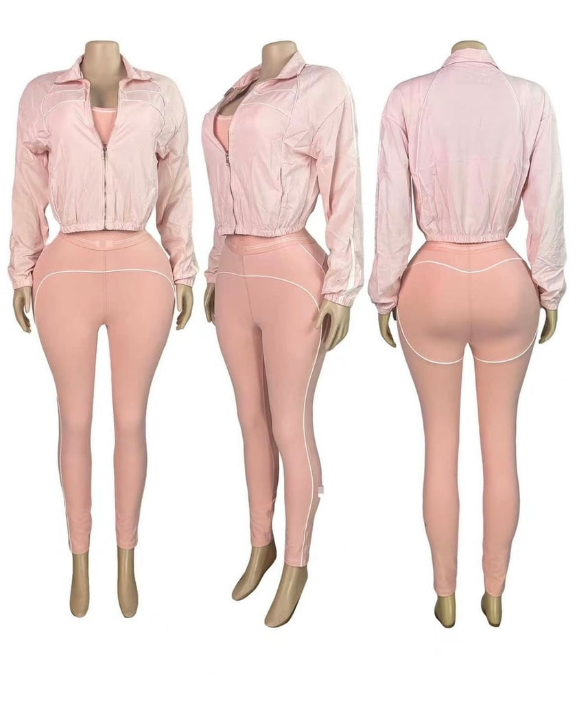 EVERY FASHION 3-Piece Seamless Activewear Set – Sports Bra & High-Waisted Leggings 5083