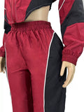 MB FASHION Cropped Zip-Up Tracksuit Set with Contrast Panels 5062