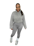 MB FASHION Fleece Pullover and High-Waist Leggings Set 4069