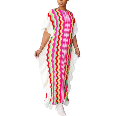 MB FASHION Colorful Zigzag Pattern Sweater Dress 1273LY