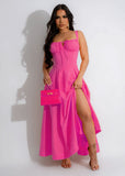 MALYBGG Cami Strap Maxi Dress with Slit 7369LY