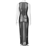 MALYBGG 3D Printed Mesh Sleeveless Dress 108LY