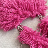 Every Fashion Fluffy Heart-Shaped Faux Fur Shoulder Bag