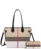 EVERY FASHION Structured Tote Bag with Matching Wallet DG-8006