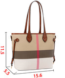 EVERY FASHION Structured Tote Bag with Matching Wallet DG-8006