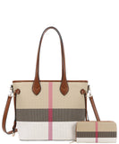 EVERY FASHION Structured Tote Bag with Matching Wallet DG-8006