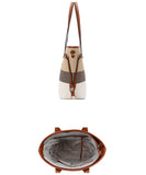 EVERY FASHION Structured Tote Bag with Matching Wallet DG-8006