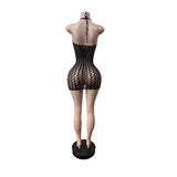 MB FASHION Sexy Zigzag Halter Neck Bodycon Mini Dress 88700
