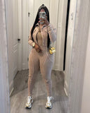 MB FASHION Two-Piece Fitted Jumpsuit and Cropped VINTAGE WASH Jacket Set 6329