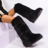 EVERY FASHION Knee-High Faux Fur Boots 008 TY