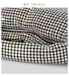 EVERY FASHION Sparkly Rhinestone Crystal Mesh Hobo Bag
