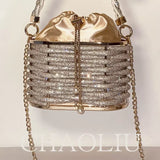 EVERY FASHION Woven Handle Basket-Style Handbag