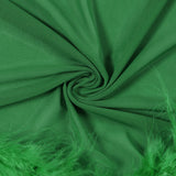 MB FASHION Feather Trim Sheer Jumpsuit Set 65