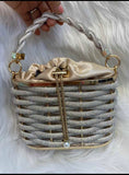 EVERY FASHION Woven Handle Basket-Style Handbag