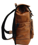 EVERY FASHION Classic FAUX Leather Backpack with Buckle Straps and Front Pocket C5-8883-1