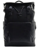 EVERY FASHION Classic FAUX Leather Backpack with Buckle Straps and Front Pocket C5-8883-1