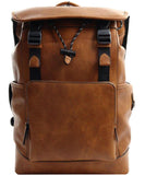 EVERY FASHION Classic FAUX Leather Backpack with Buckle Straps and Front Pocket C5-8883-1