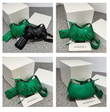 EVERY FASHION Studded Crescent Shoulder Bag with Matching Pouch