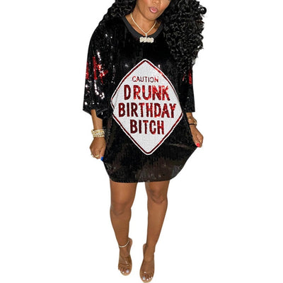 MB FASHION SEQUIN MINI SHIRT LOOSE DRESS 9984LY