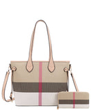 EVERY FASHION Structured Tote Bag with Matching Wallet DG-8006