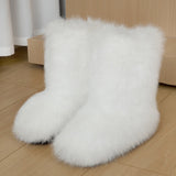 MB FASHION Short Faux Fur Winter Boots