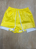 Every Fashion High-Waist Faux Leather Shorts with Drawstring