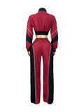 MB FASHION Cropped Zip-Up Tracksuit Set with Contrast Panels 5062