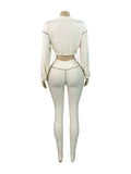 MB FASHION Zip-Up Cropped Jacket & Leggings Set 5033