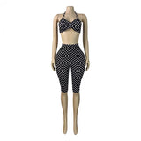 MB FASHION Sexy Halter Twist Front Two Piece Set 6103