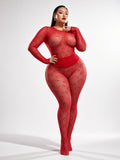 MB FASHION Long Sleeve Mesh Top & Matching Tights Set 0812