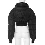 MB FASHION Cropped High-Collar Puffer Jacket 407