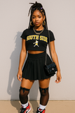MB FASHION High-Waisted Pleated Mini Skirt 1347LY
