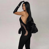 MB FASHION Cutout Jumpsuit - V-Neck Bodysuit 2055