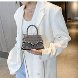 Every Fashion Rhinestone Studded Top Handle Bag