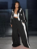 MB FASHION Wide Leg Tracksuit Set - Zip-Up Jacket & Athletic Lounge Pants 4071