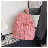 EVERY FASHION Quilted Puffer Backpack with Flap Closure